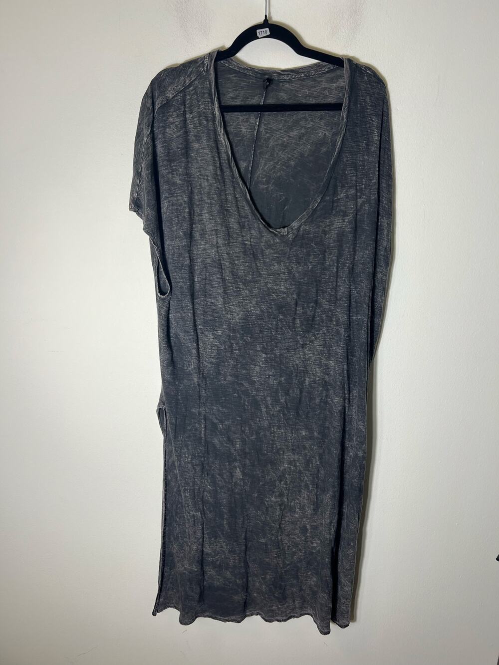 Michelle Charcoal Cap Sleeve Knit Midi Dress Sz 1XL